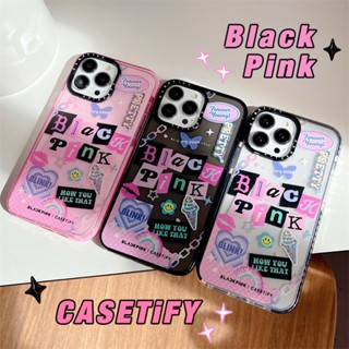 【สติกเกอร์ Black P】CASETiFY เคสโทรศัพท์มือถือ ซิลิโคนนิ่ม TPU ใส กันกระแทก สําหรับ iPhone 14 pro Max 13 pro Max X XR XS Max 12 11 pro Max