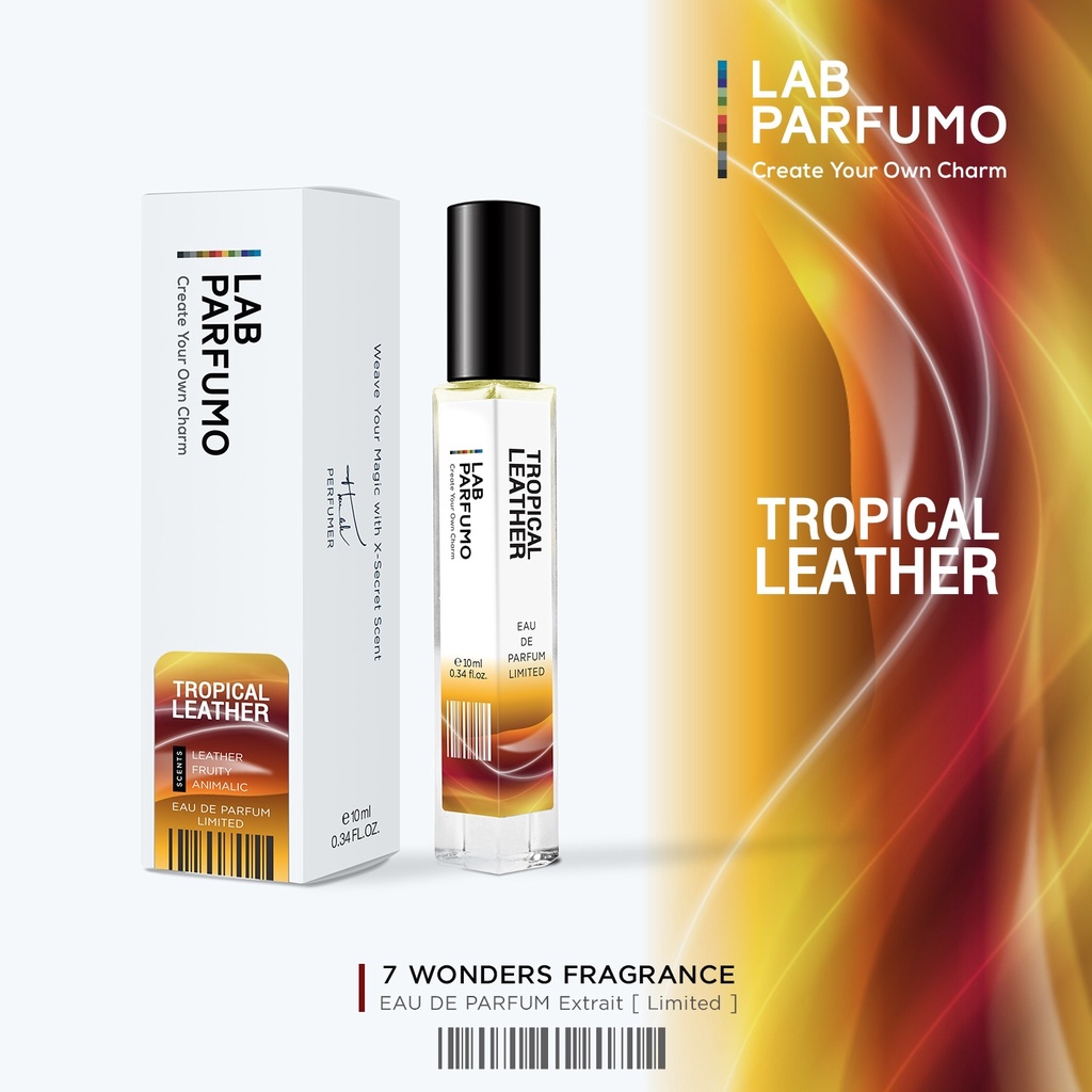 LAB Parfumo, TROPICAL LEATHER น้ำหอมสำหรับทุกเพศ (ขนาด 4ml,10ml) เสกความสาบเป็นความหอม เหมาะสำหรับผู้หลงใหลในกลิ่นหนัง