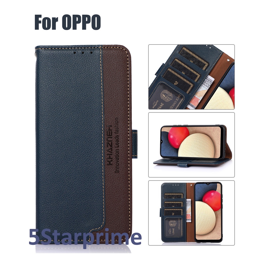 OPPO A3 Pro 5G A3x A60 A79 A18 A38 A58 A78 A98 A17k A77s A57 A77 A96 A76 A95 A16k A16 A74 A54 A94 A15s/A15 A93 A73 A53 A7/A12/A5s เคสโทรศัพท์หนังฝาพับพร้อมช่องใส่บัตรสําหรับ