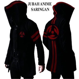 เสื้อคลุมอะนิเมะ Akatsuki Shinobi Naruto Shippuden สีดํา