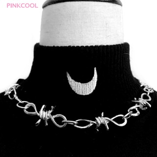 Pinkcool พังก์ ผู้หญิง ผู้ชาย หนาม โซ่ จี้ โชคเกอร์ สร้อยคอ ฮิปฮอป เครื่องประดับ ของขวัญ ขายดี