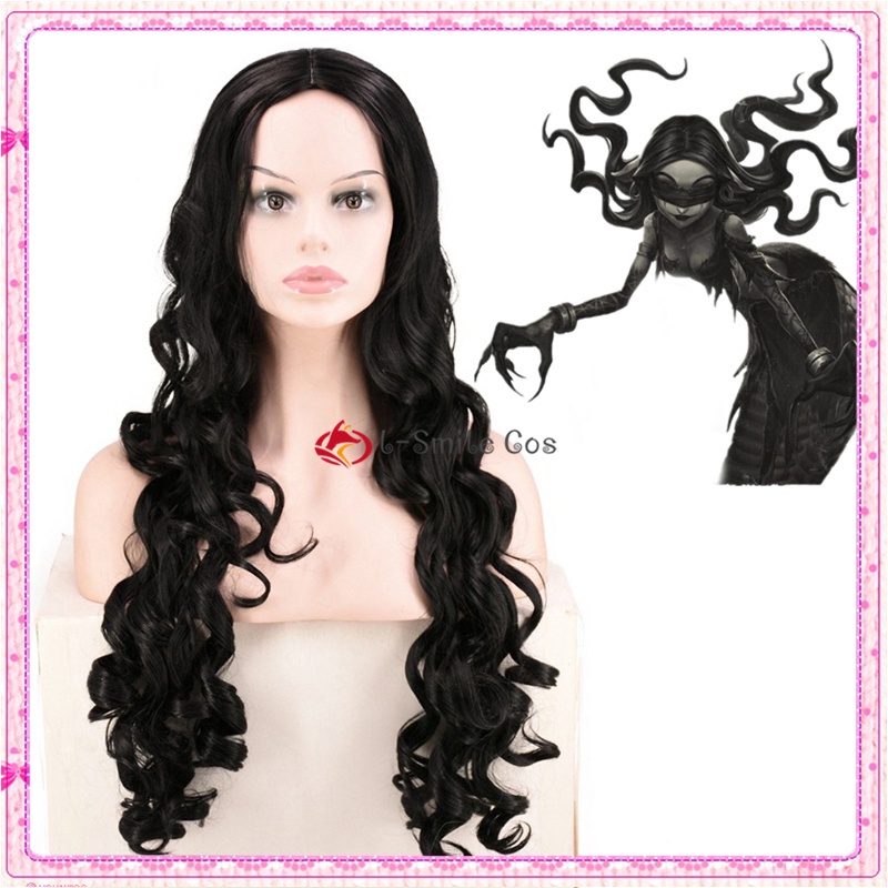Identity V คอสเพลย์ Dream แม่มด Kawakami Tomie Yidhra กลาง Parting คอสเพลย์วิกผม 80 ซม.ยาวสีดําวิกผม