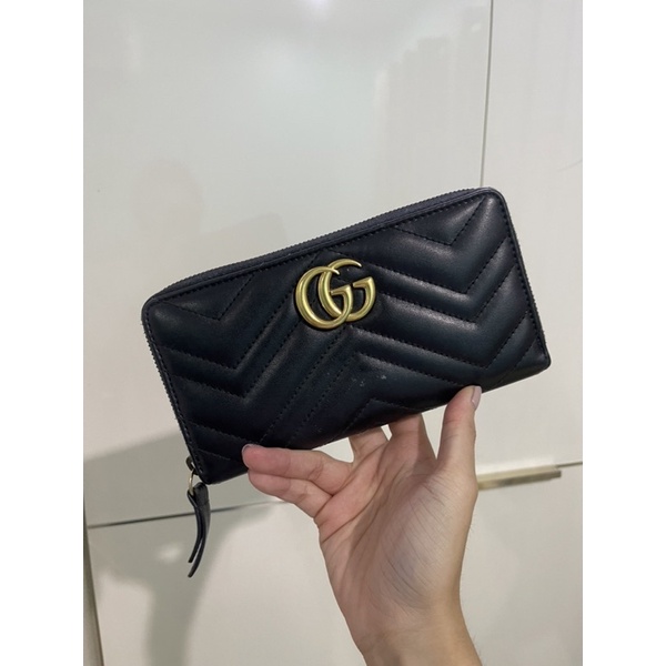 used Gucci GG series Marmont Zip Around  long wallet