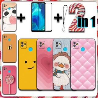 2 IN 1 เคสเซรามิค พร้อมกระจกนิรภัยกันรอยหน้าจอ สําหรับ Tecno Pop 5