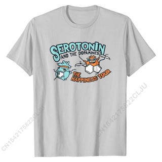 [COD]เสื้อยืดลําลอง ผ้าฝ้าย แขนสั้น พิมพ์ลาย Serotonin The Dopamines สําหรับผู้ชายS-5XL