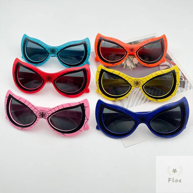 Spiderman Kids แว่นตากันแดดใหม่ Anti-UV เด็กแว่นตากันแดดแฟชั่นเด็กการ์ตูนสไตล์