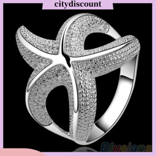 &lt;citydiscount&gt;  นาฬิกาข้อมือสําหรับผู้หญิงลายปลาดาวสีทองแดงแหวน