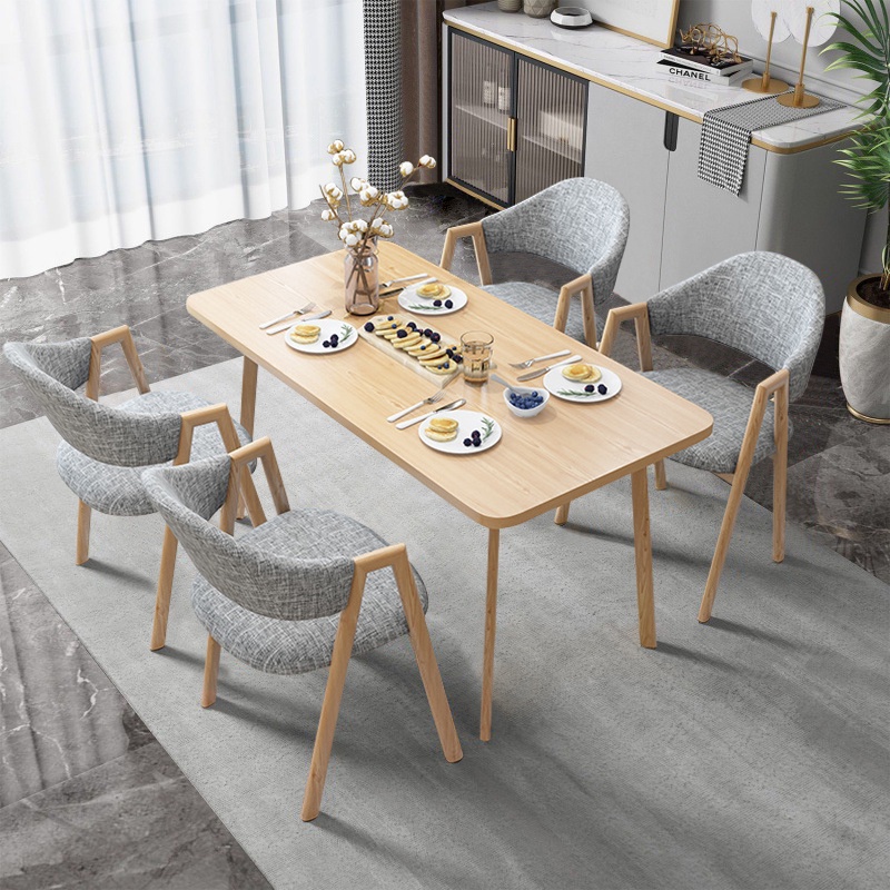 【จัดส่งจากกรุงเทพฯ】โต๊ะกินข้าว ชุด4 ที่นั่ง ชุดโต๊ะทานข้าว ไม้เนิ้อแข็ง