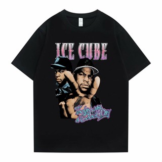 เสื้อวินเทจผญ Ice Cube วันนี้เป็นวันที่ดีแร็ปเปอร์ฮิปฮอปบุรุษเสื้อยืดสีดําผู้ชายแร็พฮาราจูกุ Tshirt ฤดูร้อนคนลําลอง Over