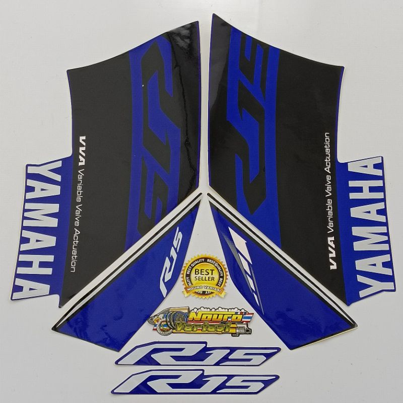 Striping Yamaha R15 2017 2018 v3 Blue Sticker list list body motor มาตรฐานคุณภาพดีที่สุด