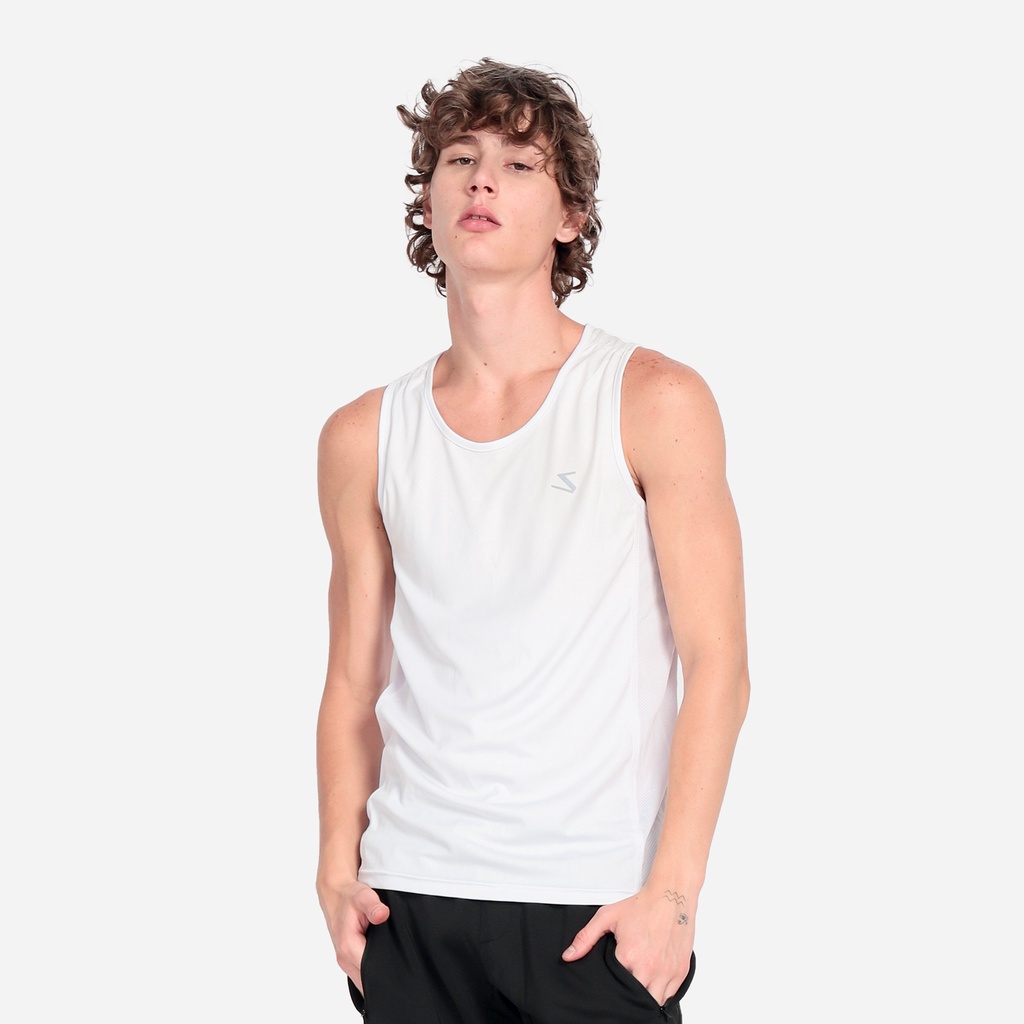 Putih Zavatu Running Tanktop Sports Running Gym Men Big Size Jumbo ZVT 511 สีขาว