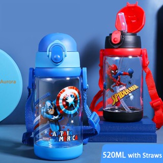 【 In Delivery】520Ml/550Ml/620Ml/Tumbler For Kids Tritan Plastic Sports Tumbler Bpa-Free Marvel Characters Spiderman Captain America Princess Mickey Sofia Tumbler For Kids Boys Girls