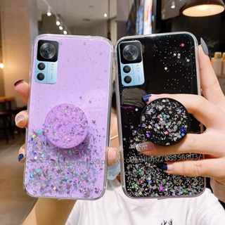 In Stock Soft Casing for Xiaomi 12T Pro 11T Pro 12 Lite Pro 5G เคส Starry Sky Glitter TPU Phone Case with Airbag Holder Stand Phone Back Cover เคสโทรศัพท