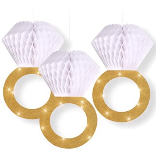 ธงราาวตกแต่ง Diamond Ring Honeycomb Hanging Paper (1 piece)