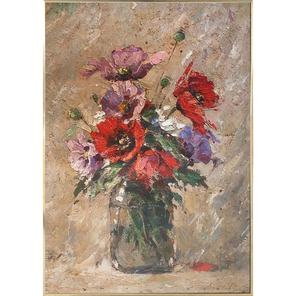 GlobalHouse COZY ภาพพิมพ์แคนวาสพร้อมกรอบ ดอกไม้ 70x100x3.5ซม. FLOR-01 สินค้าของแท้คุณภาพดี