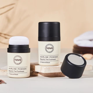 111 (ใหม่/แท้) สีตามฝา novo hair line powder ปิดผมบาง ที่ปิดเหม่ง ผงแป้งเพิ่มโวลุ่ม จัดเเต่งทรงผม  8.5g