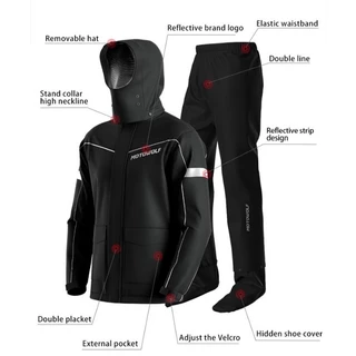 ชุดกันฝน MOTOWOLF MDL0403B เสื้อและกางเกงกันฝน MDL 0403B