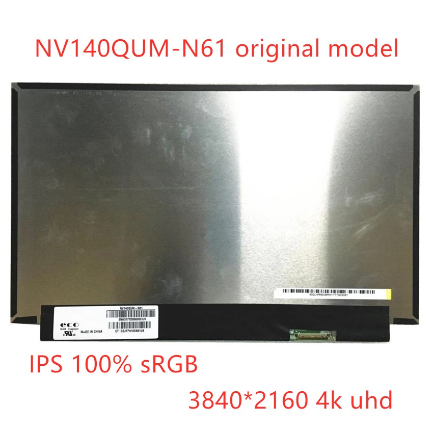 Original For BOE NV140QUM-N61 IPS 100% sRGB LED Display LCD Screen Matrix for Laptop 14.0 inch 3840X