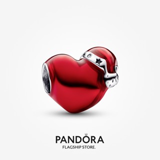 Pandora ชาร์มเมทัลลิก สีแดง ของขวัญวันคริสต์มาส สําหรับผู้หญิง p804