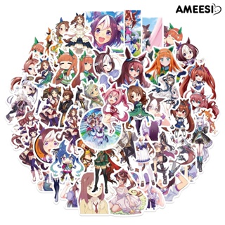 Ameesi สติกเกอร์ PVC ลายการ์ตูนอนิเมะน่ารัก กันน้ํา มีกาวในตัว ลอกออกได้ สําหรับตกแต่งสมุดอัลบั้ม กระเป๋าเดินทาง แล็ปท็อป DIY 50 ชิ้น ต่อชุด