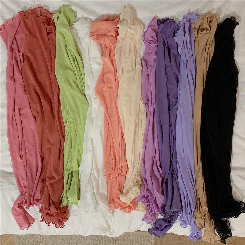 เสื้อคอสูง ผ้าโปร่ง สีแคนดี้ เป็นมิตรกับผิวหนัง แฟชั่นฤดูใบไม้ร่วง สไตล์แฟรี่ สําหรับผู้หญิง และนักเรียน 2021 - รูปที่ 7