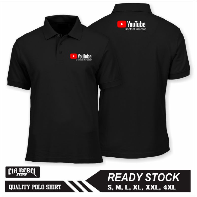 เสื้อโปโล YOUTUBE CONTENT CREATORS COLLAR POLO SHIRT YOUTUBE COLLAR POLO SHIRT - CIA REBEL