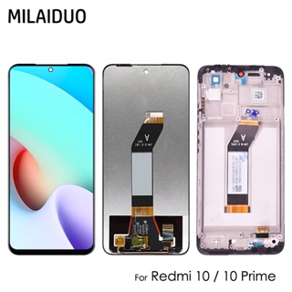 6.5 นิ้ว สําหรับ Xiaomi Redmi 10 21061119Ag DG AL / Redmi 10 Prime 21061119อะไหล่หน้าจอสัมผัส LCD BI ดิจิไทเซอร์ แบบเปลี่ยน