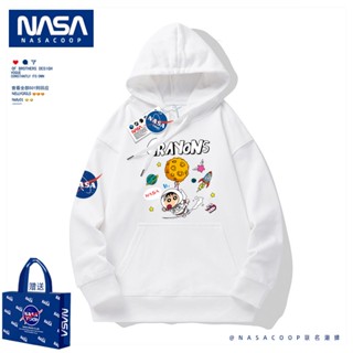 เสื้อกันหนาว มีฮู้ด พิมพ์ลายการ์ตูน NASA Crayola ขนาดใหญ่ แฟชั่นฤดูใบไม้ผลิ และฤดูใบไม้ร่วง สําหรับผู้ชาย