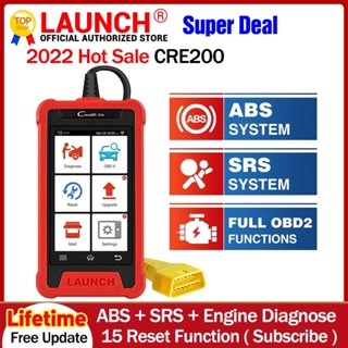 Launch X431 Creader Elite CRE200 OBD2 เครื่องสแกนเนอร์อ่านโค้ด + ABS&amp;SRS เครื่องมือวินิจฉัยรถยนต์ Auto VIN 16 รีเซ็ตตลอดอายุการใช้งาน อัพเดทฟรี