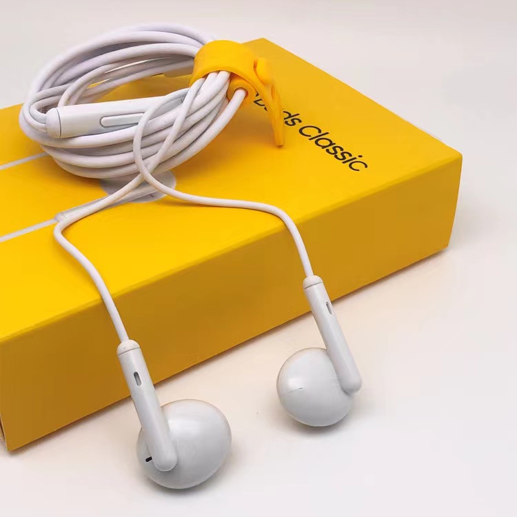 หูฟังRealme เรียวมี Realme Buds Classic แจ๊ค3.5MM. ของแท้ เสียงดี มีไมค์ คุยสายได้ แพ๊คกล่องเหลือง C3 C11 C17 C21