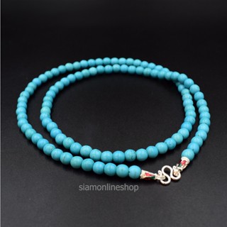 STONE NECKLACE สร้อยคอหินแท้ หินเทอร์ควอยส์ Turqouise ขนาด 6 มม. by siamonlineshop