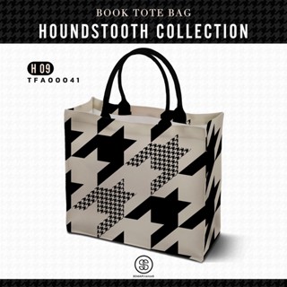 กระเป๋า Book Tote Bag HOUNDSTOOTH COLLECTION รหัส TFA00041 #SOdAbag #SOdAPrintinG