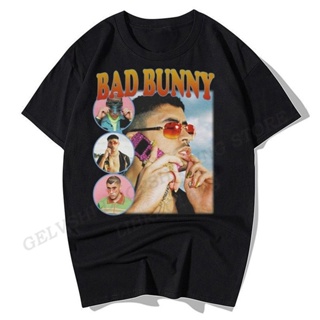 เสื้อยืดแขนสั้น Bad Bunny เสื้อยืดผู้ชายแฟชั่นผู้หญิงเสื้อยืดผ้าฝ้ายเสื้อยืดเด็กฮิปฮอปด้านบนทีแร็ปเปอร์ Tshirt ฤดูร้อนท็