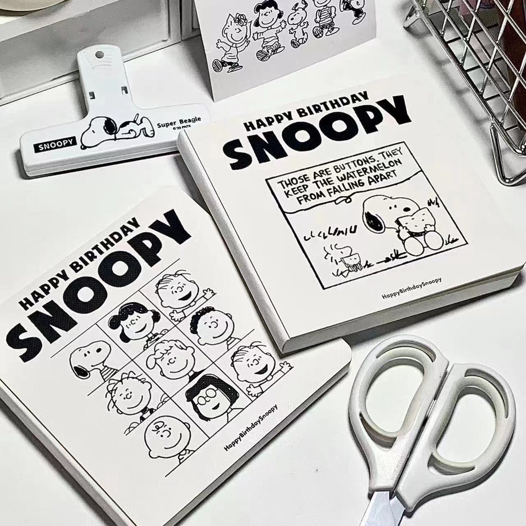 สมุดโน้ตไดอารี่ ทรงสี่เหลี่ยม ลายการ์ตูน Snoopy แบบหนา สําหรับนักเรียน