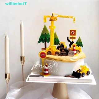 [WillbehotT] Engineering Vehicle Cake Decor Digging Machine Cake Toppers Crane Cake Decors [NEW]