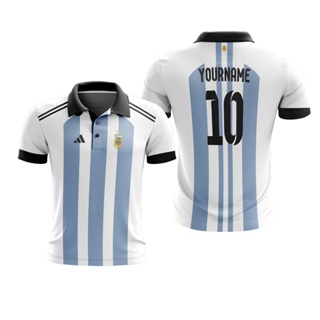 เสื้อกีฬาแขนสั้น ลายทีมชาติฟุตบอล Argentina World Cup 2022 ชุดเหย้า