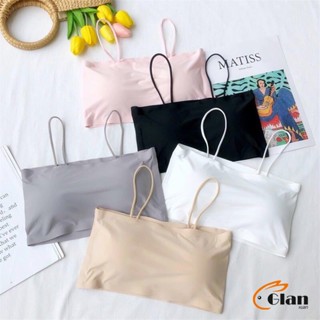 Glanxuan สปอร์ตบรา สายเดี่ยวแบบเกาะอก สายเดียว ผ้านิ่มเด้ง สีหวาน sports bra