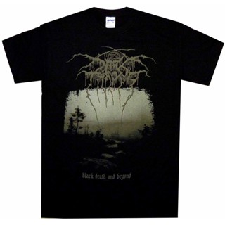 เสื้อยืดสีพื้น เสื้อคู่ เสื้อยืดแขนสั้นพิมพ์ลาย Death Beyond สีดำ เสื้อคู่รัก เสื้อตราหานคู่ Tee