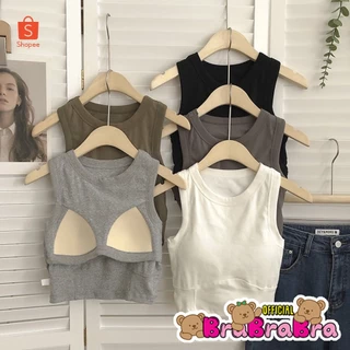 [ส่งจากไทย] 𝑩𝒓𝒂𝑩𝒓𝒂𝑩𝒓𝒂 #bra-188 เสื้อกล้าม ครอปทอป เสื้อปิดจุก มีฟองน้ำในตัว