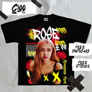 เสื้อคู่วินเทจ KAOS KPOP ROSE CLOOTEE สตรีทแวร์ผู้ชาย เสื้อยืดผู้หญิง