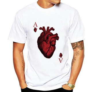 เสื้อยืดพิมพ์ลายแฟชั่น เสื้อยืด พิมพ์ลายกราฟฟิค Ace Of Hearts สําหรับผู้ชาย