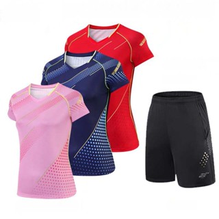 พร้อมส่ง ขายดี เสื้อกีฬาแบดมินตัน และกางเกงขาสั้น สําหรับผู้หญิง 2023