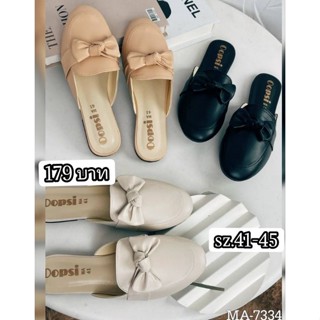 🇨🇷 พร้อมส่ง รองเท้าเปิดส้นหน้าโบว์ หนังนิ่ม sz.41-45