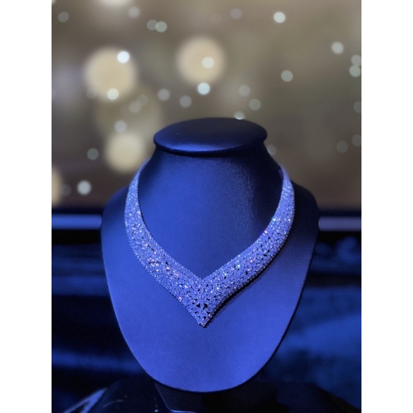 สร้อยคอเพชร Cubic Zirconia สร้อยคอเพชรสวิตช์ สุดหรูหรา