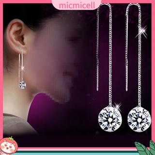 (micmicell) เครื่องประดับผู้หญิงต่างหูระย้าชุบเงิน cubic zirconia