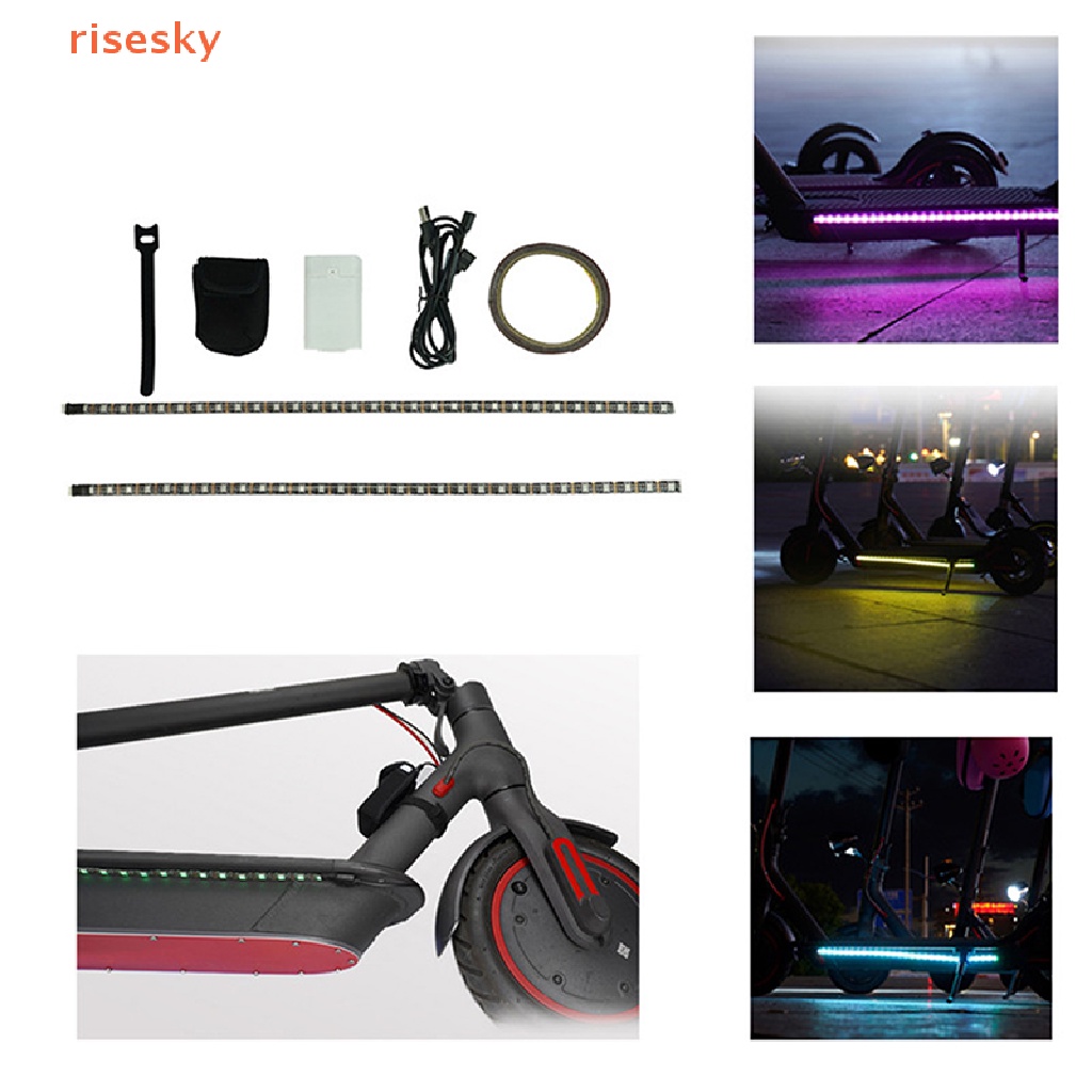 [risesky] Electric Scooter LED Strip Flashlight Bar Lamp For Xiaomi M365 Skateboard Light