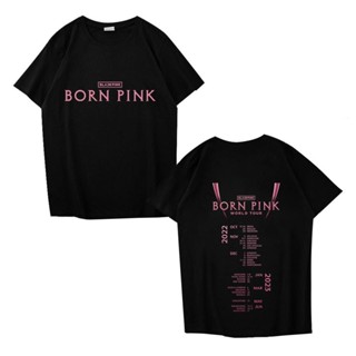 เสื้อยืดแขนสั้นลําลอง พิมพ์ลาย Kpop Blackpink แฟชั่นฤดูร้อน สําหรับผู้ชาย และผู้หญิง