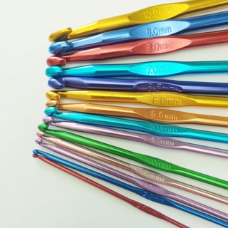 ส่งจากไทย @ เข็มโครเชต์ 2 mm - 10 mm เข็มถักโครเชต์ อลูมิเนียม crochet hook