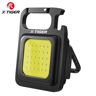 X-tiger พวงกุญแจไฟฉาย LED COB ชาร์จ USB อเนกประสงค์ สําหรับตั้งแคมป์ ตกปลา กลางแจ้ง