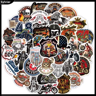 [sylviar] 50pcs Motorcycle Graffiti Stickers Personality Fashion Helmet Skateboard Bumper Self-adhesive Decals